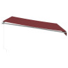 Toldo retrátil manual com luz LED 400x300 cm bordô 5