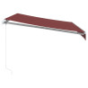 Toldo retrátil manual com luz LED 300x250 cm bordô 5