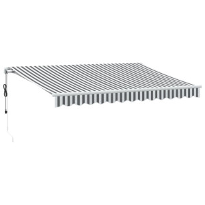 Toldo retráctil automático gris antracita y blanco 350x250 cm H
