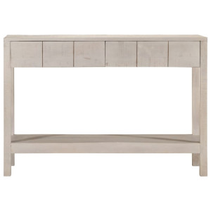Mesa consola madera maciza de mango blanco 110x35x75 cm H