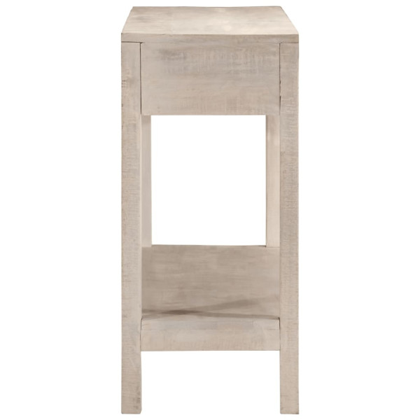 Mesa consola 110x35x75 cm madeira de mangueira maciça branco M 3