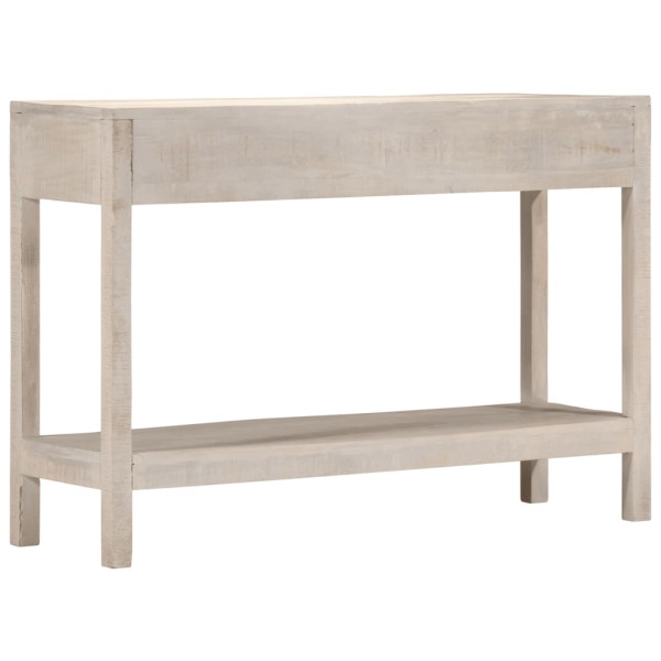 Mesa consola madera maciza de mango blanco 110x35x75 cm M 4