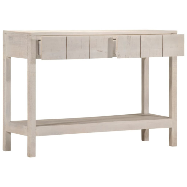 Mesa consola 110x35x75 cm madeira de mangueira maciça branco M 5