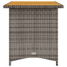 Mesa de jardín superficie de madera ratán PE gris 110x68x70 cm 5