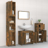 Set de muebles baño 4 pzas madera contrachapada roble ahumado 3