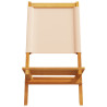 Sillas de jardín plegables 8 uds madera maciza y tela beige 5