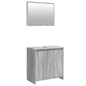 Set de muebles de baño 2 pzas madera contrachapada gris sonoma H
