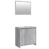 2 pcs conjunto móveis WC derivados de madeira sonoma cinza 2