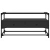 Mueble TV cristal y madera ingeniería negro 98x35x51 cm 4