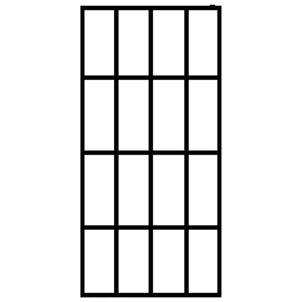 Divisória chuveiro c/prateleira 80x195 vidro/alumínio ESG preto M 4