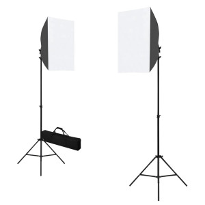 Kit de estúdio fotográfico com softbox de iluminação e fundo H