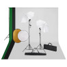 Kit de estudio fotográfico con lámparas. fondo y reflector 1