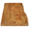 Tablero de mesa borde natural madera maciza mango 120x40x2.5 cm 4