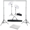 Kit estudio fotográfico con telón de fondo. lámparas y paraguas 1