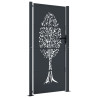 Puerta de jardín acero gris antracita diseño árbol 105x205 cm 2