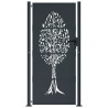 Puerta de jardín acero gris antracita diseño árbol 105x205 cm 3