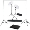 Kit estudio fotográfico con telón de fondo. lámparas y paraguas 1