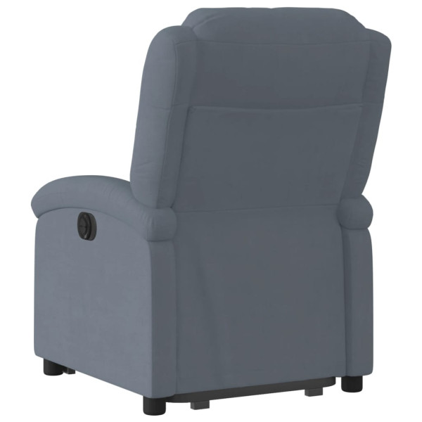 Sillón eléctrico reclinable elevable de terciopelo gris oscuro M 5