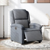 Sillón reclinable eléctrico de terciopelo gris oscuro 1