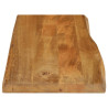 Tablero de mesa borde natural madera maciza mango 80x40x2.5 cm 4