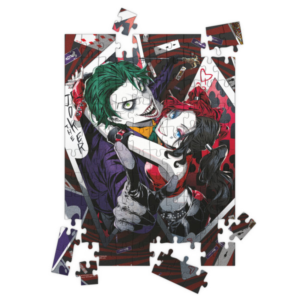 Puzle 100 efecto 3d joker y harley quinn manga universo dc M 2