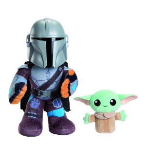 Peluche mattel star wars clan de dos Mandalorian y Grogu H