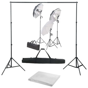 Kit de estudio fotografía con set de luces y fondo H