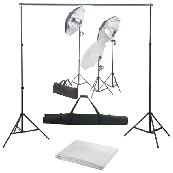 Kit de estúdio fotográfico com conjunto de iluminação e fundo M 2