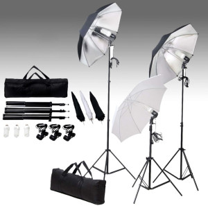 Kit de estudio fotográfico con set de luces y fondo H