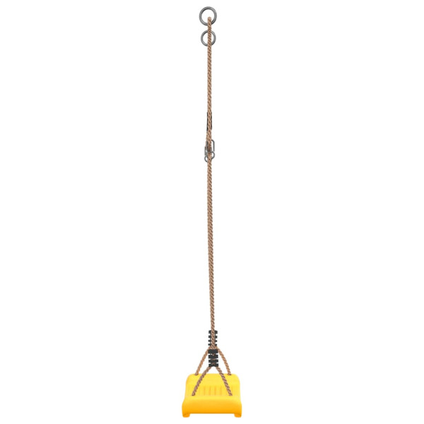Columpio para niños individual con cuerda ajustable amarillo M 5