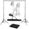 Kit de estúdio fotográfico com conjunto de iluminação e fundo 1