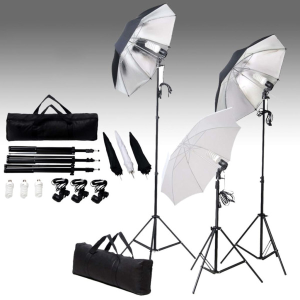 Kit de estúdio fotográfico com conjunto de iluminação e fundo M 2
