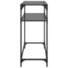 Mesa consola con superficie de vidrio negro acero 80x35x81 cm 5