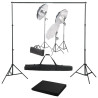 Kit de estúdio fotográfico com conjunto de iluminação e fundo 1