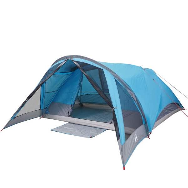 Tenda familiar estilo cabana para 6 pessoas impermeável azul M 4
