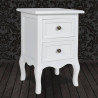 Mesa de cabeceira com 2 gavetas MDF branco 4