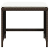 Bancos jardim com almofadões 4 pcs 41x41x36 cm vime PE castanho 5