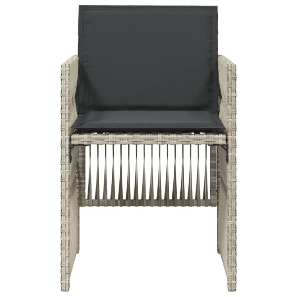 Sillones de jardín con cojines 4 uds ratán sintético gris claro M 5