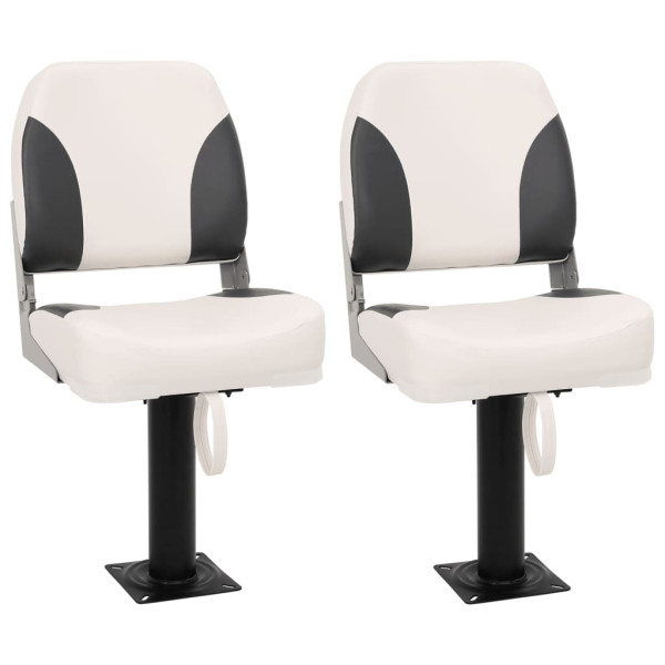 Set de asientos plegables para barco con respaldo bajo 4 uds D