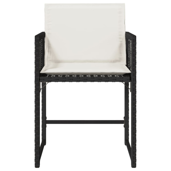 Sillas de jardín con cojines 4 unidades ratán sintético negro M 5