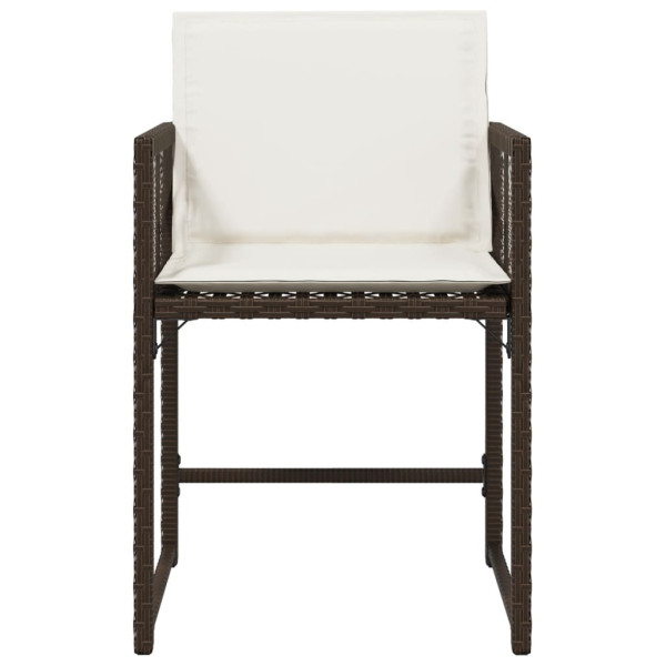 Sillas de jardín con cojines 4 unidades ratán sintético marrón M 5