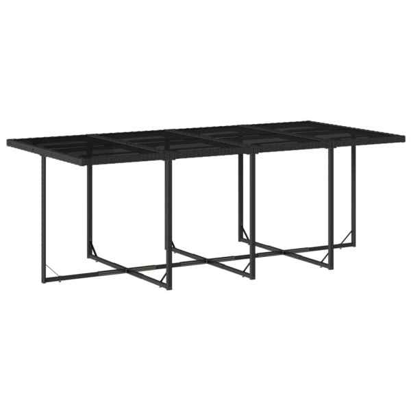 Set comedor de jardín con cojines 13 pzas ratán sintético negro M 3