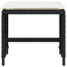 Bancos de jardim com almofadões 4 pcs 41x41x36 cm vime PE preto 5
