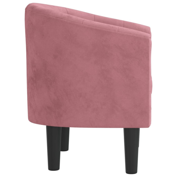 Sillón de terciopelo rosa M 4