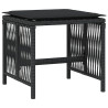 Taburetes de jardín con cojines 4 uds ratán PE negro 41x41x36cm 4