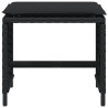 Bancos de jardim com almofadões 4 pcs 41x41x36 cm vime PE preto 5