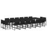 Set de muebles jardín 17 pzas con cojines ratán sintético negro 2