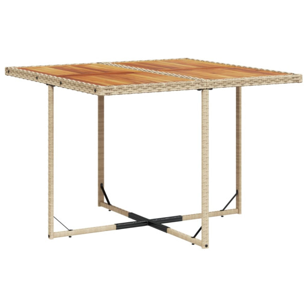 Conjunto de jantar de jardim de 9 peças com almofadas de vime sintético bege M 3