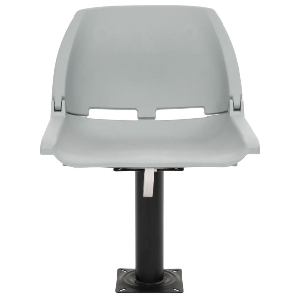 Asientos plegables de barco sin cojín gris 2 uds 48x51x41 cm M 3