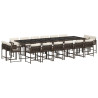 Set de muebles jardín 17 pzas y cojines ratán sintético marrón 2